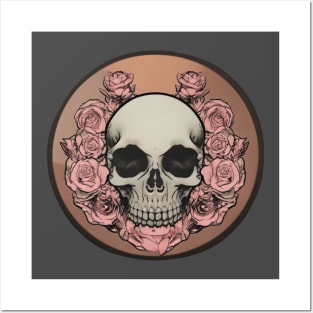 Skull with Roses Posters and Art